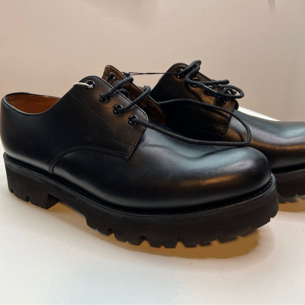 Grenson Landon Leather Derby Shoes Mens US 8.5 Black New - Picture 4 of 15